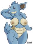  anthro anthrofied b-intend bedroom_eyes big_breasts breasts brown_nipples claws curvy_figure female genitals half-closed_eyes hi_res mature_female narrowed_eyes nidoqueen nintendo nipples pok&eacute;mon pok&eacute;mon_(species) pussy seductive simple_background thick_thighs video_games voluptuous white_background wide_hips 