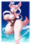  anthro clothing cloud eeveelution gynomorph hi_res intersex kify microphone nintendo one_eye_closed pok&eacute;mon pok&eacute;mon_(species) sky solo sylveon tight_clothing tongue tongue_out video_games wide_hips wink 