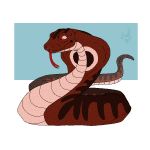  1:1 alpha_channel digital_media_(artwork) feral legless looking_at_viewer male multicolored_body red_eyes rehreh reptile roccoo scalie snake snake_tongue solo tongue tongue_out 