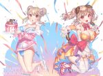  2girls animal_ears cake food microphone tagme_(artist) tagme_(character) 