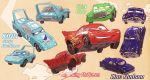  aqua_eyes aqua_skin car cars_(movie) character_name chick_hicks clenched_teeth colored_skin commentary_request decal doc_hudson green_skin grin ground_vehicle half-closed_eyes kan_(punsukapun) lightning_mcqueen logo looking_at_viewer motor_vehicle multiple_views no_humans number orange_eyes purple_skin red_skin smile sticker strip_weathers teeth tire wheel yellow_eyes 