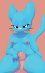  absurd_res anthro bodily_fluids breasts cartoon_network duo felid feline female first_person_view four-pundo genital_fluids genitals hi_res male male/female mammal nicole_watterson nipples nude penis precum the_amazing_world_of_gumball 