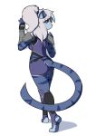  2021 aegis_(infinitedge2u) anthro blue_body blue_fur breasts clothed clothing digital_media_(artwork) felid female fur infinitedge2u mammal pantherine solo tiger 