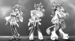  2021 anthro big_breasts blush breast_expansion breasts expansion female growth haruna_(kancolle) hooves horn horn_growth huge_breasts human human_to_anthro kabuki_homewood kantai_collection mammal monochrome sequence smile solo species_transformation standing surprise tail_growth transformation transformation_sequence 