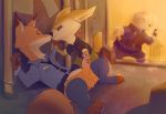  alexalaz alley anthro balls canid canine disney fennec finnick fox genitals handcuffed male male/male mammal neoteny nick_wilde officer_mchorn penis rhinocerotoid touching_penis zootopia 