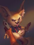  alexalaz anal anal_penetration anthro balls bottomless canid canine clothed clothing disney fennec finnick fox genitals humanoid_genitalia humanoid_penis male male/male mammal neoteny penetration penis solo_focus tongue tongue_out zootopia 