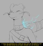  2020 ambiguous_gender anthro anthro_focus arm_tuft attack aura belt biped black_nose bracelet bust_portrait canid canine cheek_tuft chest_tuft clothed clothing comic dialogue digital_drawing_(artwork) digital_media_(artwork) duo ear_tuft english_text faceless_ambiguous faceless_anthro faceless_character facial_tuft fan_character felid feline fidchellvore fingers front_view fur fur_tuft gesture grey_background greyscale half-closed_eyes handpaw head_tuft hildegard_(fidchellvore) jewelry line_art long_neck looking_at_viewer lucario male male_focus mammal mienshao monochrome mostly_nude motion_lines narrowed_eyes neckwear nintendo paws pok&eacute;mon pok&eacute;mon_(species) portrait shoulder_tuft simple_background sketch solo_focus standing text three-quarter_view tuft video_games whiskers yellow_text 