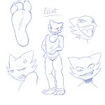  1:1 3_toes anthro barefoot bottomwear claws clothing ellie_(zp92) elliot_(zp92) foot_focus ghost haunter hi_res humanoid laugh male model_sheet nintendo pants pok&eacute;mon pok&eacute;mon_(species) shirt smile smirk soles solo spirit tank_top toe_claws toes topwear video_games zp92 