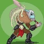  1:1 2d_animation animated armor battle chiropteran digital_media_(artwork) edgar_kingmaker edgarkingmaker low_res male mammal melee_weapon pixel_(artwork) pixel_animation short_playtime solo solo_focus sword undead viking warrior weapon zombie 