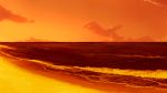  beach cloud commentary_request highres kajiji nature no_humans ocean orange_theme original sand scenery sky sunset water waves 