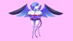  areola areola_slip big_breasts blue_hair breast_expansion breasts elfdrago expansion female gardevoir green_eyes hair hands_behind_head hi_res huge_breasts humanoid nintendo one_eye_obstructed pok&eacute;mon pok&eacute;mon_(species) simple_background smile solo thick_thighs video_games white_body white_skin wings 