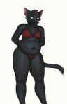  anthro belly big_belly big_butt bottomwear bra butt cettus clothed clothing digital_media_(artwork) domestic_cat felid feline felis female fur hair looking_aside looking_away mae_borowski mammal navel night_in_the_woods notched_ear obese obese_anthro obese_female overweight overweight_anthro overweight_female panties partially_clothed red_eyes simple_background smile solo standing thick_thighs topwear underwear video_games 