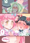  ahegao blush brown_eyes dress green_hair highres kiracchu_(pri_chan) kiratto_pri_chan kiss minamoto_(genyayamjp) pink_hair pretty_(series) rabbily_(kiratto_pri_chan) ruruna_(last_period) saliva saliva_trail sexually_suggestive skirt smile star-shaped_pupils star_(symbol) sweat symbol-shaped_pupils thighhighs twintails yuri 