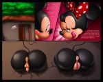  angelauxes anthro black_border border disney duo english_text female genitals hi_res male mammal mickey_mouse minnie_mouse mouse murid murine penis public_use pussy rodent small_penis text 