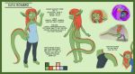  anthro clothed clothing convenient_censorship dragon dragonkai dress english_text female fully_clothed green_body green_scales hair hi_res hoodie kaya_(twin_dragons) long_hair model_sheet nude red_hair scales solo teenager text topwear twin_dragons_(webcomic) young 