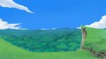  blue_sky cliff cloud commentary_request day forest grass highres horizon kajiji mountain mountainous_horizon nature no_humans original outdoors plant rock scenery sky tree 