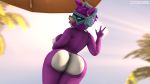  16:9 2020 3d_(artwork) alpaca anthro big_breasts big_butt breasts butt camelid detailed_background digital_media_(artwork) dj_bop epic_games female fortnite hair head_tuft headphones hi_res humanoid looking_at_viewer looking_back mammal meatroza multicolored_body nipples nude open_mouth peace_signs purple_body purple_hair side_boob smile solo source_filmmaker thick_thighs tuft two_tone_body video_games white_body wide_hips widescreen 