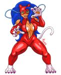  aaronhibiki abs aisha_clanclan animal_humanoid athletic athletic_female athletic_humanoid big_breasts big_hair blue_hair breasts capcom cat_humanoid claws cleavage cleavage_cutout clothed clothing cosplay costume curvaceous curvy_figure darkstalkers fangs felicia_(darkstalkers) felid felid_humanoid feline feline_humanoid female fighting_pose fur green_eyes hair hi_res huge_breasts humanoid looking_at_viewer mammal mammal_humanoid mask muscular muscular_female outlaw_star pose pupils rubber rubber_suit slit_pupils smile solo sports_mask sportswear tan_body tan_skin thick_thighs vampire_(game) video_games voluptuous white_body white_fur wide_hips wrestling wrestling_mask 