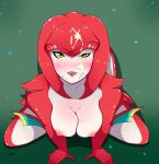  bodily_fluids breasts breath_of_the_wild cum cum_on_breasts cum_on_face female first_person_view genital_fluids hi_res hound_wolf humanoid kneeling lipstick looking_at_viewer makeup marine mipha nintendo nipples outside smile the_legend_of_zelda video_games zora 