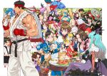  ? amaterasu anita_(vampire) ayasato_mayoi bulleta cammy_white capcom carlos_oliveira carrying character_request chun-li dante_(devil_may_cry) date_masamune_(sengoku_basara) devil_may_cry dumpling elena_(street_fighter) felicia_(vampire) felyne final_fight food food_in_mouth gyakuten_saiban hamburger ibuki_(street_fighter) ichimonji_batsu jill_valentine justice_gakuen kagami_kyousuke kasugano_sakura ken_masters lei_lei lilith_aensland looking_at_viewer looking_to_the_side makoto_(street_fighter) mitsurugi_reiji monster_hunter morrigan_aensland multiple_boys multiple_girls naruhodou_ryuuichi nemesis nishimura_kinu official_art oichi_(sengoku_basara) ookami_(game) outdoors poison_(final_fight) rainbow_mika resident_evil rockman rockman_(character) roll_(rockman) ryu_(street_fighter) sanada_yukimura_(sengoku_basara) sengoku_basara shoulder_carry sipping sitting smile street_fighter sweat taiyaki thighs trish_(devil_may_cry) vampire_(game) vergil wagashi wakaba_hinata 