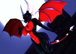  3d_(artwork) activision anthro big_breasts black_body breasts curvy_figure cynder digital_media_(artwork) dragon featureless_crotch female green_eyes horn isisazza membrane_(anatomy) membranous_wings moon nails nipples nude scalie solo spyro_the_dragon standing thick_thighs video_games wide_hips wings 