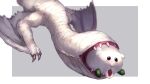  absurdres animal claws crossover guinea_pig highres khezu molcar monster monster_hunter no_eyes no_humans open_mouth parody pui_pui_molcar shiburingaru simple_background tears teeth two-tone_background wings 