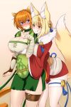  animal_ears breast_hold fire_emblem kitsune lethe lindaroze nekomimi selkie tail yuri 