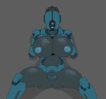  &lt;3 2020 ada_(fallout) assaultron bethesda_softworks big_breasts blue_body blue_eyes blue_nipples blue_pussy breasts clitoris fallout female genitals grey_background hand_on_breast hi_res huge_breasts humanoid looking_at_breasts looking_down lying machine nipples not_furry on_back pussy robot shadow simple_background solo spread_legs spreading thiccrobots video_games 