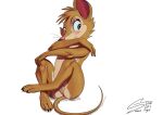  blue_eyes blush blush_lines clitoral_hood don_bluth female genitals hi_res mammal mouse mrs._brisby murid murine pussy rodent sabrotiger simple_background sitting sitting_on_tail solo the_secret_of_nimh white_background 