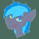  1:1 2019 absurd_res ambiguous_form blue_eyes blue_mane equid equine fan_character fkk green_background hasbro heterochromia hi_res horse icon licking licking_lips looking_at_viewer male mammal mane midnight_snowstorm my_little_pony pony portrait simple_background solo tongue tongue_out watermark yellow_eyes 