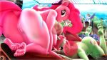  16:9 3d_(artwork) 4k abs absurd_res all_fours anthro anthrofied big_breasts big_butt breasts bubble_gum butt digital_media_(artwork) equid equine female friendship_is_magic genitals hasbro hi_res horn mammal muscular muscular_female my_little_pony nipples nude pegasus pinkie_pie_(mlp) pussy rainbow_dash_(mlp) spread_legs spreading unicorn whiteskyline widescreen wings 