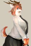  absurd_res anthro breasts capreoline cervid female hi_res hopping4 kemono mammal reindeer reindeer-chan_(bebebebebe) solo 