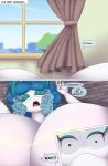  anthro big_breasts breasts comic curtains english_text expand-blurples female florges hi_res huge_breasts hyper hyper_breasts lying nintendo on_back open_mouth pixie_blume pok&eacute;mon pok&eacute;mon_(species) solo text video_games window yawn 