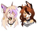  2021 ailuranthropy anthro breasts brown_hair canid canine canis clothed clothing collar digital_media_(artwork) domestic_dog ear_piercing ear_ring female hair mammal open_mouth piercing simple_background smile teeth tongue white_background 