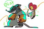  3:2 animated anthro clothing duo gloves handwear heart_(mad_rat_dead) hole_(anatomy) mad_rat_(character) mad_rat_dead male mammal murid murine musical_instrument percussion_instrument rat rodent short_playtime tambourine toony walking 