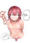  1boy absurdres black_eyes blush chastity_belt highres komi-san_wa_komyushou_desu long_hair male_focus mamimi_(mamamimi) manboobs navel nipples nude penis pink_hair simple_background solo tadano_hitohito testicles white_background 