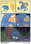  ambiguous_gender azumarill blue_body blue_fur bodily_fluids chick comic covering covering_mouth crying digital_drawing_(artwork) digital_media_(artwork) duo english_text feral fur hi_res hug lagomorph leporid long_ears mammal nintendo plant pok&eacute;mon pok&eacute;mon_(species) rabbit sad shrub tears text torchic tree unknown_artist video_games 