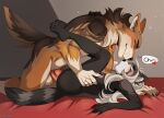  &lt;3 ailurid anthro anthro_on_anthro balls black_body black_fur blush breasts brown_body brown_fur canid canine canis claws detailed_background duo eyes_closed female female_penetrated fluffy fluffy_tail fur genitals gllorvillain grey_body grey_fur hair interspecies jackal love lying male male/female male_penetrating male_penetrating_female mammal missionary_position multicolored_body multicolored_fur muscular muscular_anthro muscular_male nipples on_back open_mouth orange_body orange_fur penetration penis red_panda romantic_ambiance romantic_couple sex smile white_body white_fur white_hair 