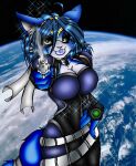  anthro armor big_breasts blue_body blue_eyes blue_fur blue_hair breasts claws clothed clothing crystal-for-ever detailed_background female fluffy fluffy_tail fur gun hair handgun holding_object holding_weapon krystal multicolored_body multicolored_fur nintendo open_mouth open_smile pistol ranged_weapon smile solo star_fox teeth two_tone_body two_tone_fur video_games weapon white_body white_fur 