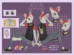  4:3 absurd_res animal_humanoid anthro clothed clothing digital_media_(artwork) fur hair hi_res humanoid lagomorph leporid male mammal mammal_humanoid model_sheet mohawk punk punk_rock rabbit red_hair simple_background wallet_chain 