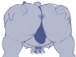  12beat13 2021 anthro anus belly bovid bovine bulge butt cattle clothing humanoid_hands kemono male mammal moobs nipples overweight overweight_anthro overweight_male simple_background solo underwear white_background 