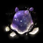  amethyst_(gemstone) animal_focus black_background blank_eyes closed_mouth cocon_(cocon_q) commentary_request crystal english_text flapjack_octopus no_humans octopus original purple_theme shattering simple_background sparkle white_eyes 