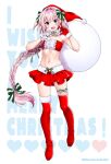  1boy astolfo_(fate) blush bow braid christmas fate/apocrypha fate/grand_order fate_(series) gloves hair_bow hair_intakes happy_new_year highres long_hair looking_at_viewer miniskirt multicolored_hair new_year open_mouth otoko_no_ko pink_hair pleated_skirt purple_eyes single_braid single_glove skindentation skirt smile streaked_hair thigh_strap thighhighs uraka 