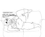  &lt;3 alphys anthro bedroom_eyes belly big_breasts black_and_white bodily_fluids boots bottomless bow_tie bra breasts buckteeth clitoris clothed clothing deep_navel dialogue dripping english_text eyewear faetomi female footwear genital_fluids genitals glasses holding_thigh inviting lizard looking_at_viewer love_handles lying monochrome narrowed_eyes navel non-mammal_breasts on_couch on_side open_mouth open_smile overweight overweight_anthro overweight_female panties panties_around_one_leg profanity pussy pussy_juice pussy_juice_drip raised_leg reptile scalie seductive smile solo teeth text thick_thighs undertale underwear underwear_around_one_leg video_games 