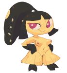  biped black_body black_hair breasts digital_media_(artwork) female front_view full-length_portrait genitals hair hair_mouth half-closed_eyes hands_on_hips humanoid mawile medium_breasts monstrous_humanoid multicolored_body narrowed_eyes navel nintendo nipples not_furry nude pink_nipples pok&eacute;mon pok&eacute;mon_(species) portrait pose pseudo_clothing pussy red_eyes short_stack simple_background smile smug solo star-rod teeth two_tone_body video_games white_background yellow_body 