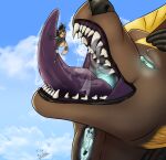  absurd_res anthro anubis_bayek aries bodily_fluids bulge canid canine canis digital_media_(artwork) drooling group hi_res jackal macro male male/male mammal micro open_mouth saliva simbjji swallow_(disambiguation) thegodanubis throat vore 