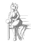  2020 akweer athletic bench bottomwear breasts clothing equid equine female gym_bottomwear gym_clothing gym_shorts hair half_lidded_eyes hooves horse invalid_tag looking_at_viewer mammal monochrome shaded shorts simple_background sitting sportsbra white_background 