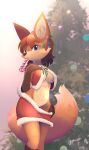  animal_humanoid anthro b-epon belly bottomwear bottomwear_pull breasts candy candy_cane canid canid_humanoid canine canine_humanoid christmas clothed clothing clothing_lift clothing_pull costume dessert female food fox fox_humanoid hi_res holidays humanoid mammal mammal_humanoid mistletoe plant samantha_(syronck01) seductive skirt skirt_lift skirt_pull solo sucking top under_boob undressing 