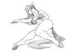  2021 akweer athletic bikini bottomwear breasts clothed clothing equid equine female hand_on_hip hooves horse invalid_tag looking_up lying mammal monochrome muscular simple_background sketch skimpy solo swimwear thick_thighs topwear white_background 