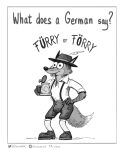  2021 3_fingers absurd_res anthro big_eyes blep bottomwear canid canine clothed clothing comic cup digital_drawing_(artwork) digital_media_(artwork) dress_shirt english_text feathers fingers footwear fox german_text greyscale hand_on_hip hat headgear headwear hi_res holding_object humor knee_highs knee_socks lederhosen legwear male mammal monochrome nik159 shirt shoes shorts simple_background smile socks solo standing suspenders text tongue tongue_out topwear url white_background 